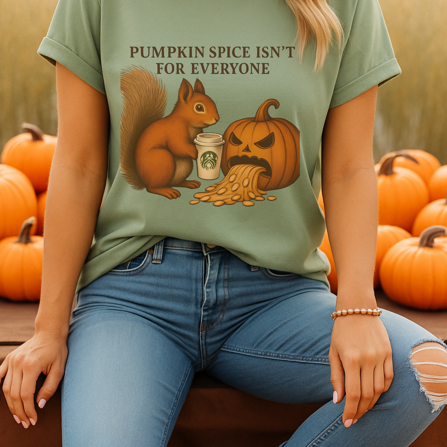 Funny Pumpkin Spice Shirt | PSL Humor Tee for Fall | “Pumpkin Spice Isn’t for Everyone” Shirt | Cute Squirrel Autumn T-Shirt