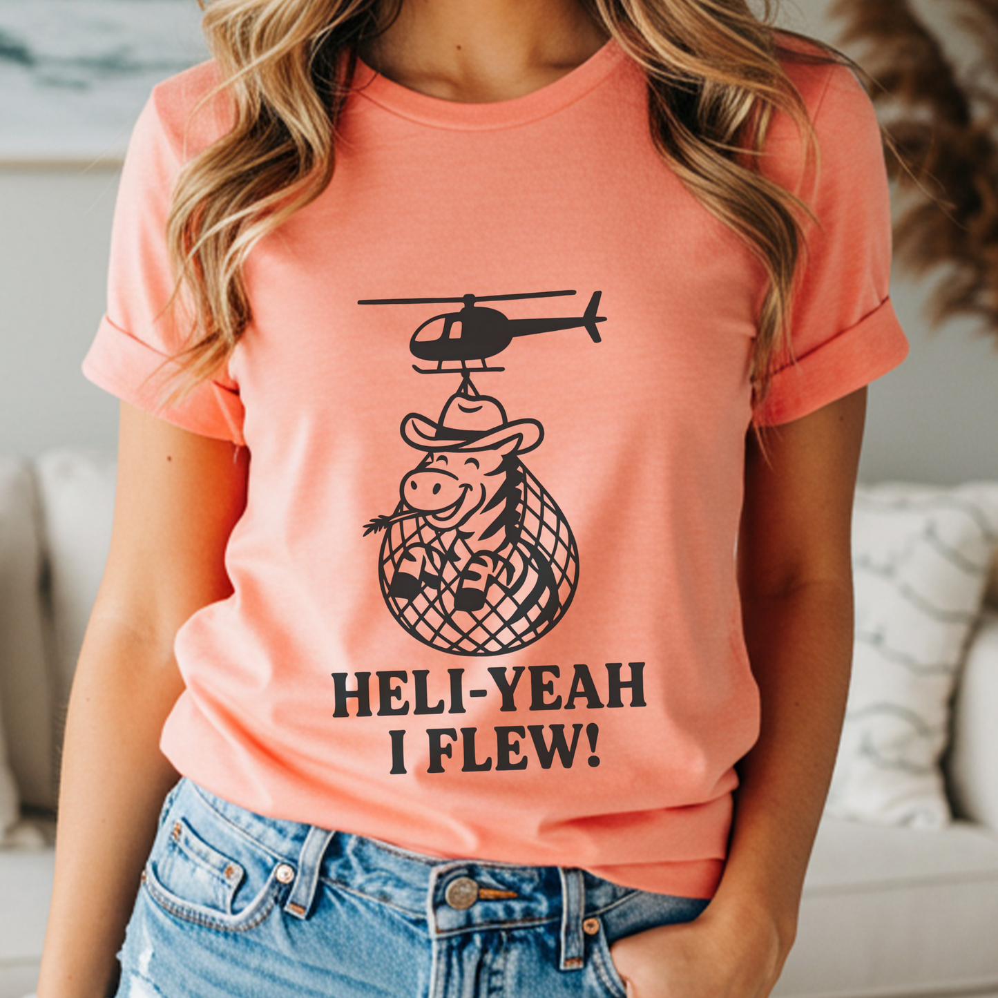 Funny Zebra Escape Shirt | “Heli-Yeah I Flew” Viral Ed Tee | Rutherford County Animal Fugitive Gift | Equestrian Humor for Flight-Risk Fans