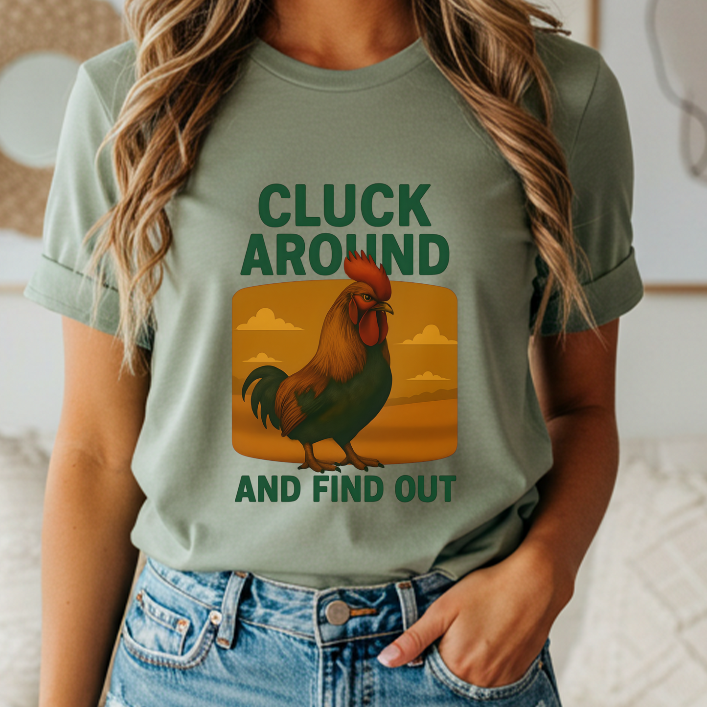 Cluck Around & Find Out Rooster Shirt – Funny Farm Animal Graphic Tee, Rustic Country Style, Vintage Humor Western T-Shirt, Sarcastic Cowgirl Gift