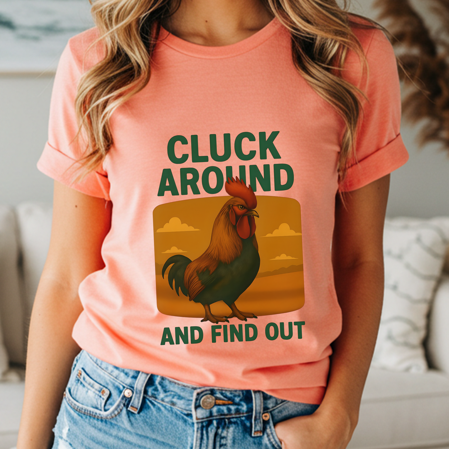 Cluck Around & Find Out Rooster Shirt – Funny Farm Animal Graphic Tee, Rustic Country Style, Vintage Humor Western T-Shirt, Sarcastic Cowgirl Gift