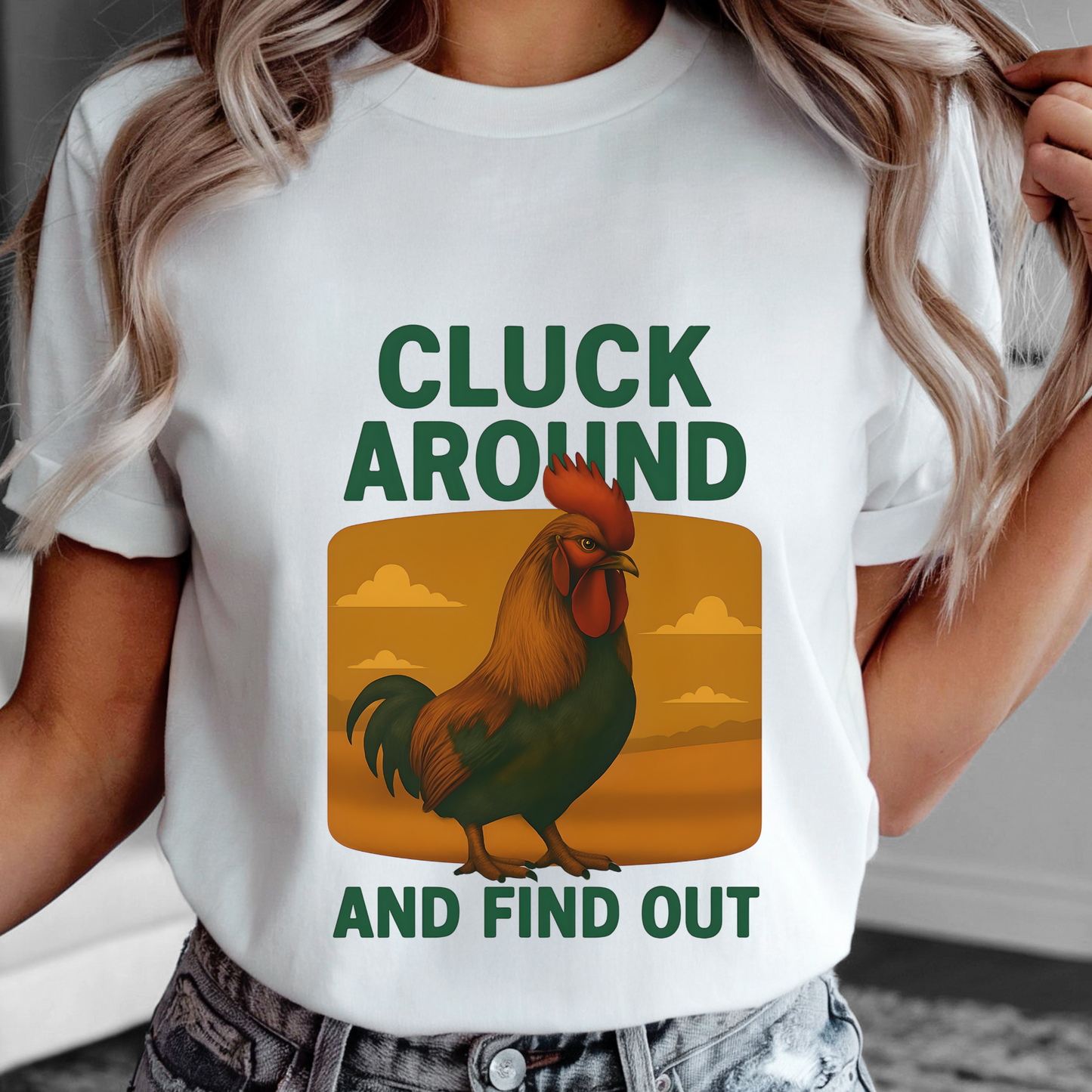Cluck Around & Find Out Rooster Shirt – Funny Farm Animal Graphic Tee, Rustic Country Style, Vintage Humor Western T-Shirt, Sarcastic Cowgirl Gift