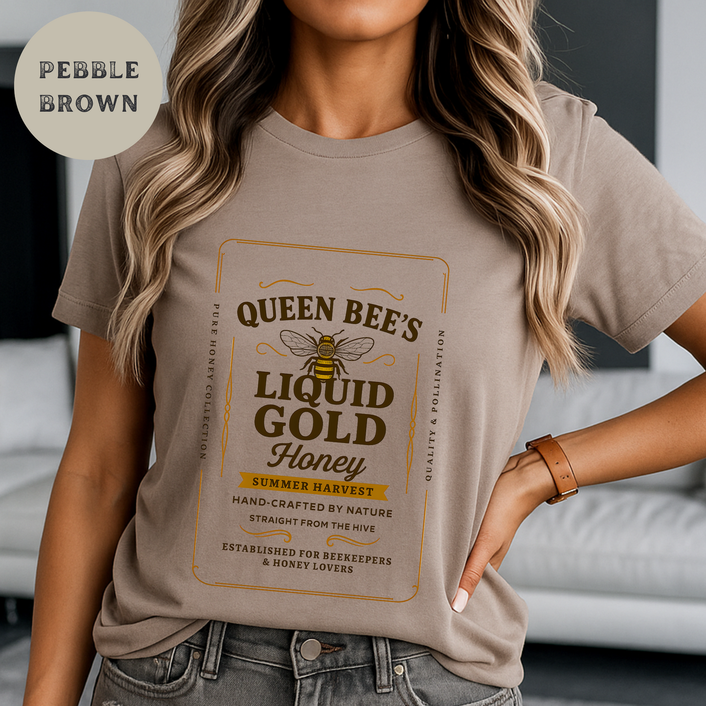 Queen Bee Shirt Honey Farm Graphic Tee Summer Harvest Western Cowgirl Shirt Beekeeper Gift Rustic Country Funny Bee T-Shirt