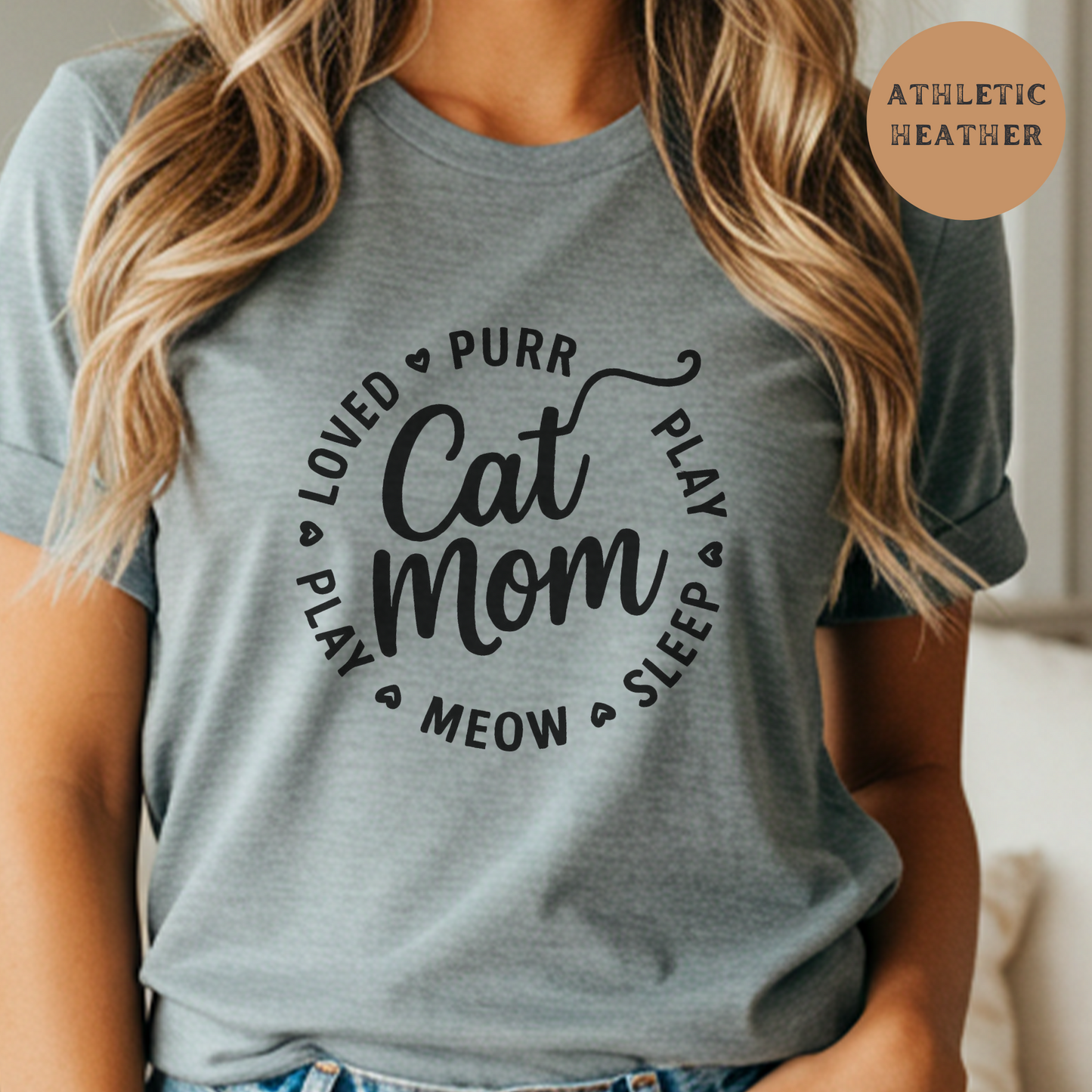 Cat Mom Shirt for Women Funny Pet Lover Tee Cute Kitty Graphic Cat Lady Gift T-Shirt Cozy Feline Owner Apparel Fur Mama Top