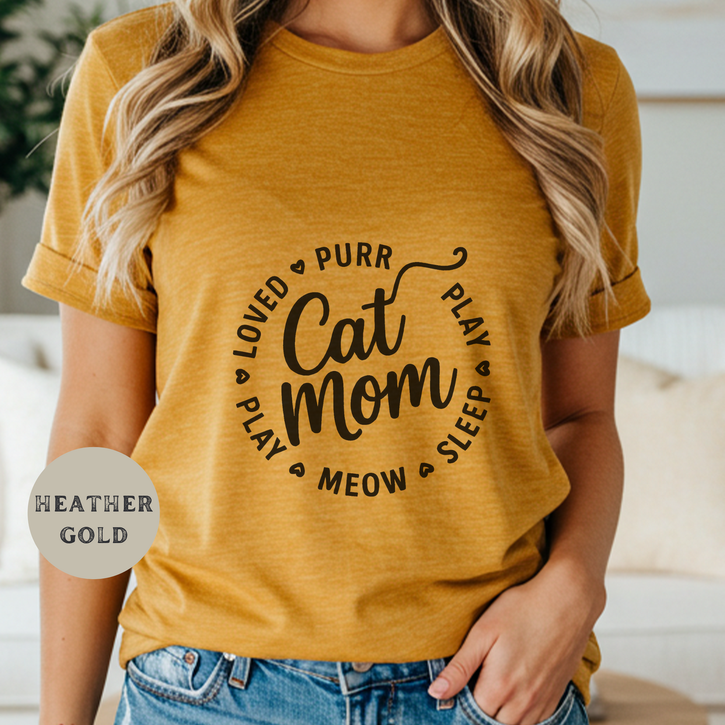 Cat Mom Shirt for Women Funny Pet Lover Tee Cute Kitty Graphic Cat Lady Gift T-Shirt Cozy Feline Owner Apparel Fur Mama Top