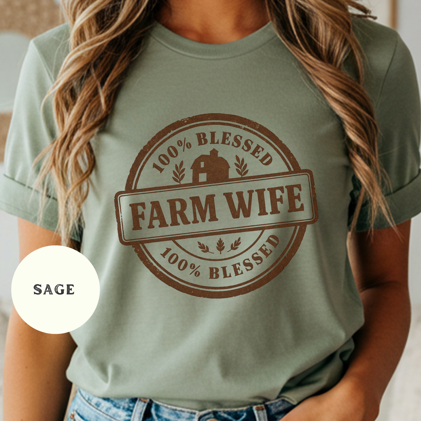 Farm Wife Shirt Vintage Western Tee Rustic Country Graphic Cowgirl Life Top Blessed Farm Mom Gift Homestead Pride Shirt