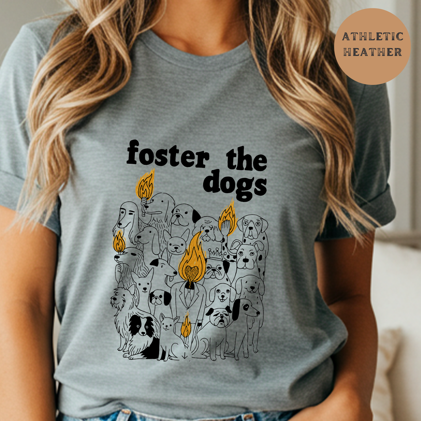 Foster the Dogs Shirt – Parody Band Album Cover Style Tee for Dog Rescue Lovers, Animal Adoption Humor, Foster Mom Gift