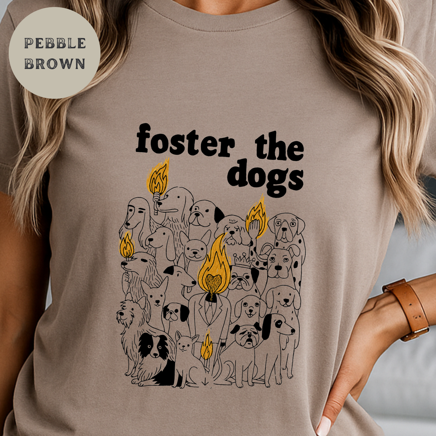Foster the Dogs Shirt – Parody Band Album Cover Style Tee for Dog Rescue Lovers, Animal Adoption Humor, Foster Mom Gift