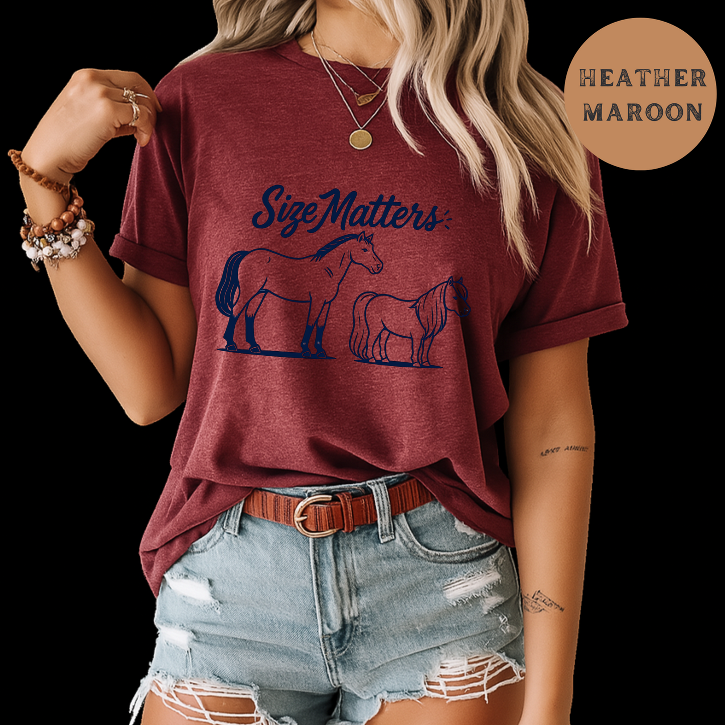 Funny Horse Girl Shirt, Size Matters Tee, Pony Lover Gift, Western T shirt, Equestrian, Cowgirl Barn Life, Graphic T-Shirt