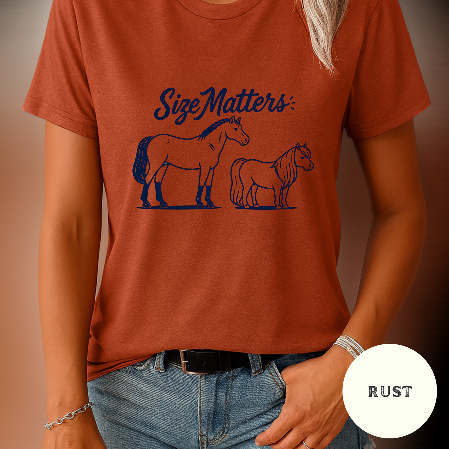 Funny Horse Girl Shirt, Size Matters Tee, Pony Lover Gift, Western T shirt, Equestrian, Cowgirl Barn Life, Graphic T-Shirt