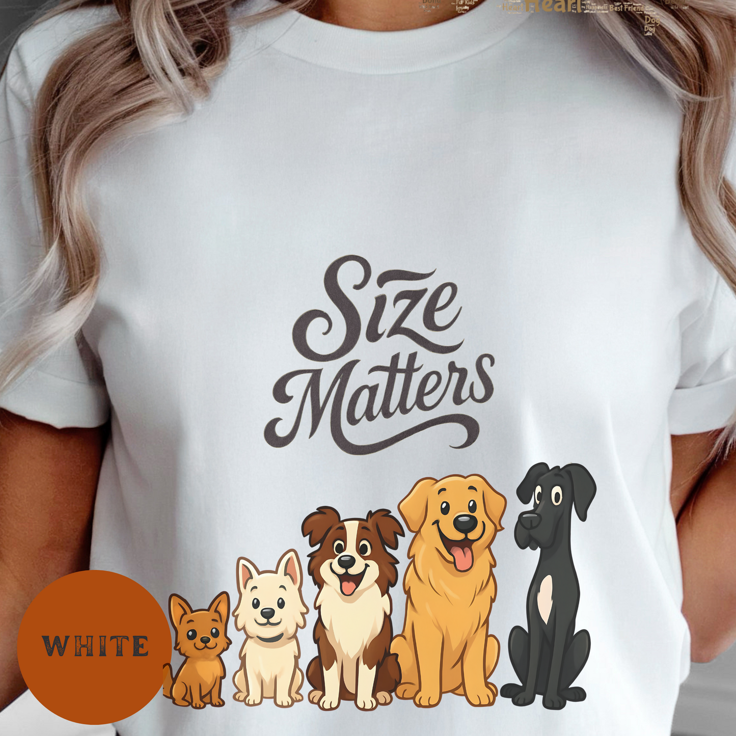 Funny Dog Shirt Size Matters Graphic Tee for Dog Moms, Pet Lovers, Country Girls, Sarcastic Gift, Western Style Puppy Shirt