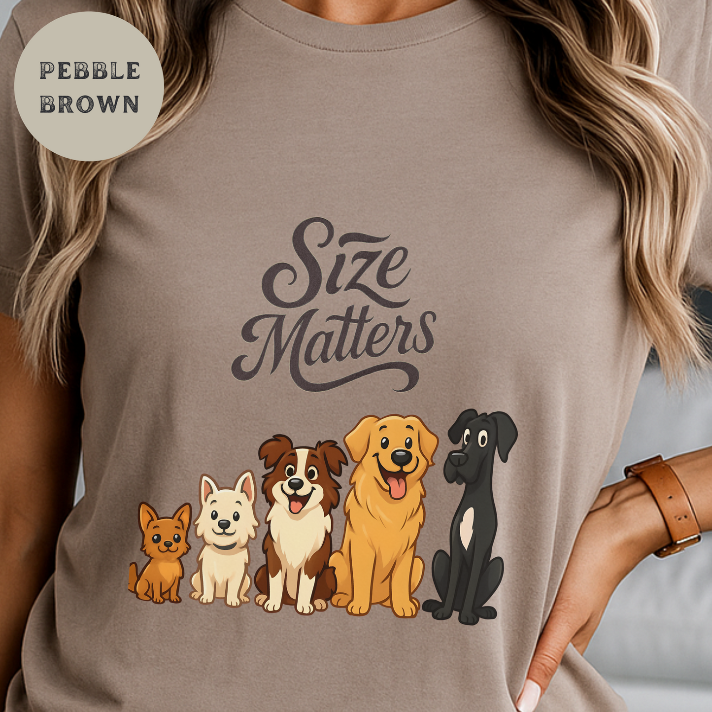 Funny Dog Shirt Size Matters Graphic Tee for Dog Moms, Pet Lovers, Country Girls, Sarcastic Gift, Western Style Puppy Shirt