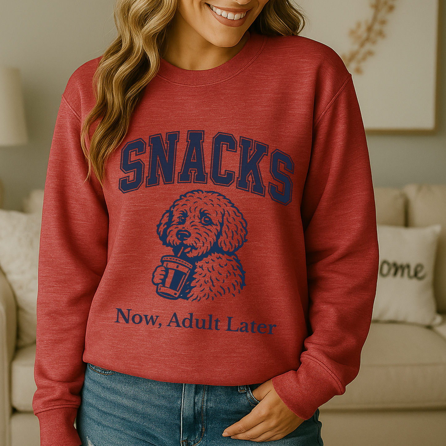 Dog Mom Sweatshirt, Snacks Now Adult Later hoodie | funny snack lover tee | western sarcastic dog mom shirt