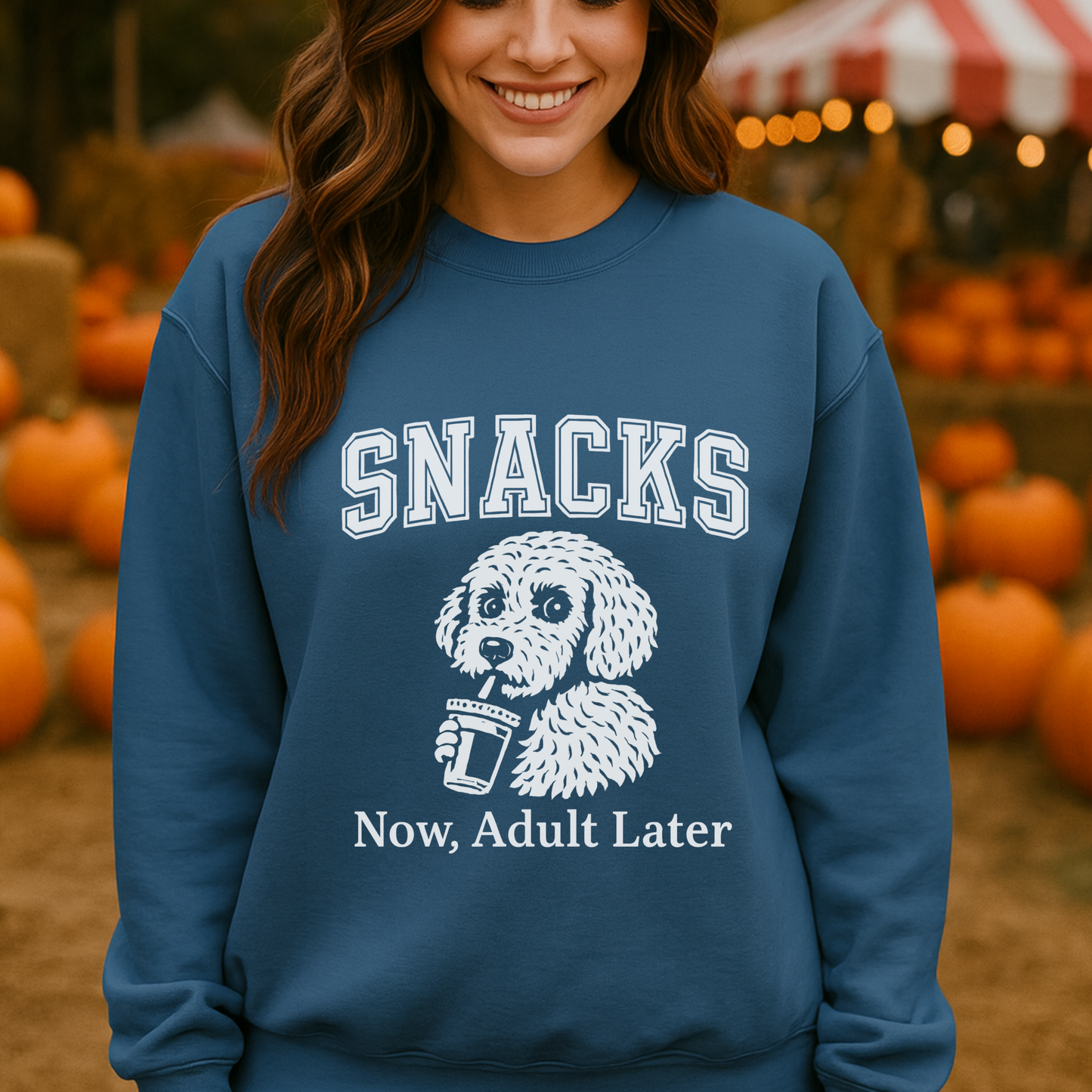 Dog Mom Sweatshirt, Snacks Now Adult Later hoodie | funny snack lover tee | western sarcastic dog mom shirt