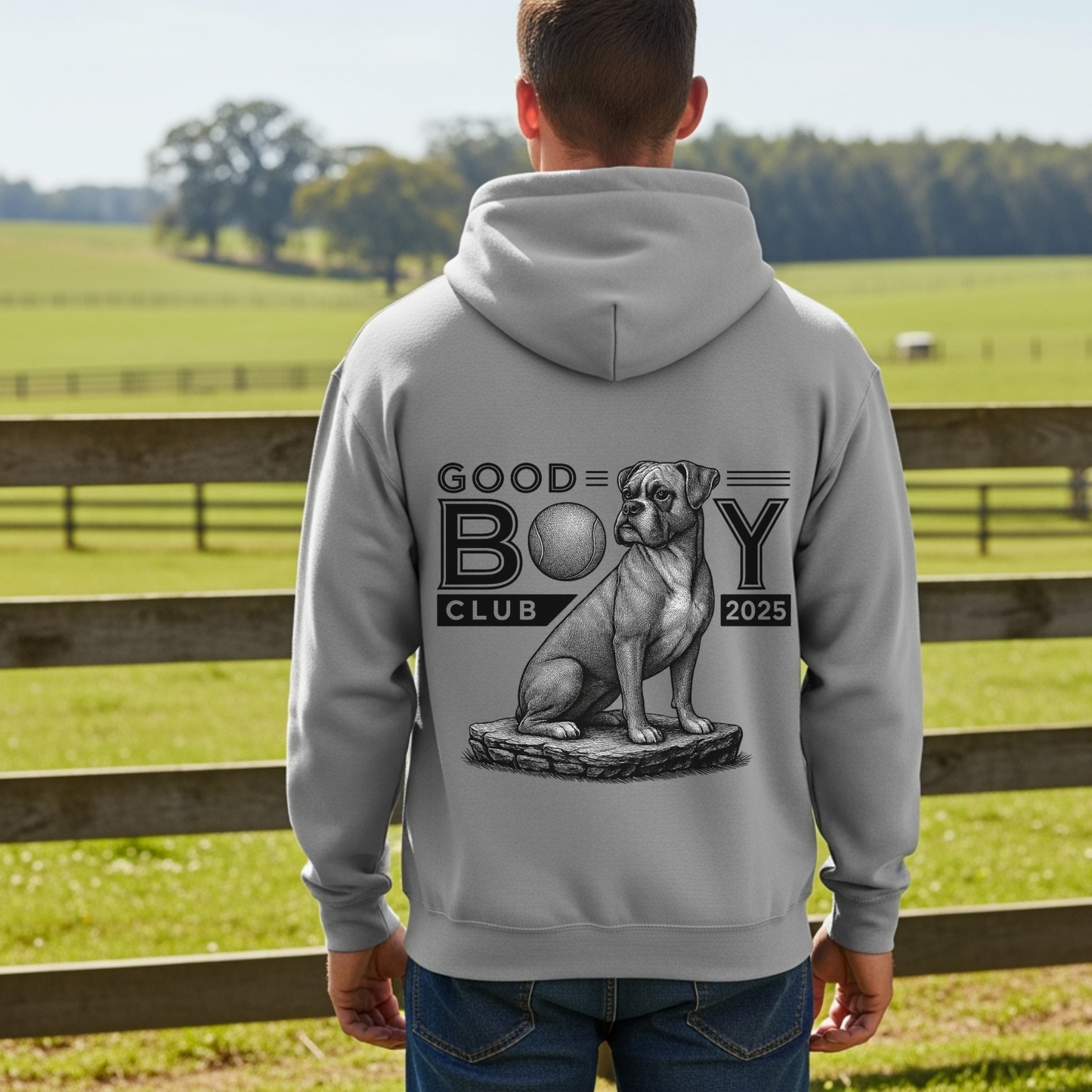 Boxer Dog Mom Hoodie Funny Good Boy Club Sweatshirt for Dog Dads Pet Owners Fur Baby Lovers