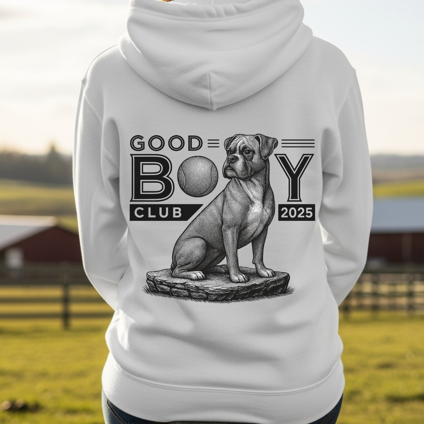 Boxer Dog Mom Hoodie Funny Good Boy Club Sweatshirt for Dog Dads Pet Owners Fur Baby Lovers