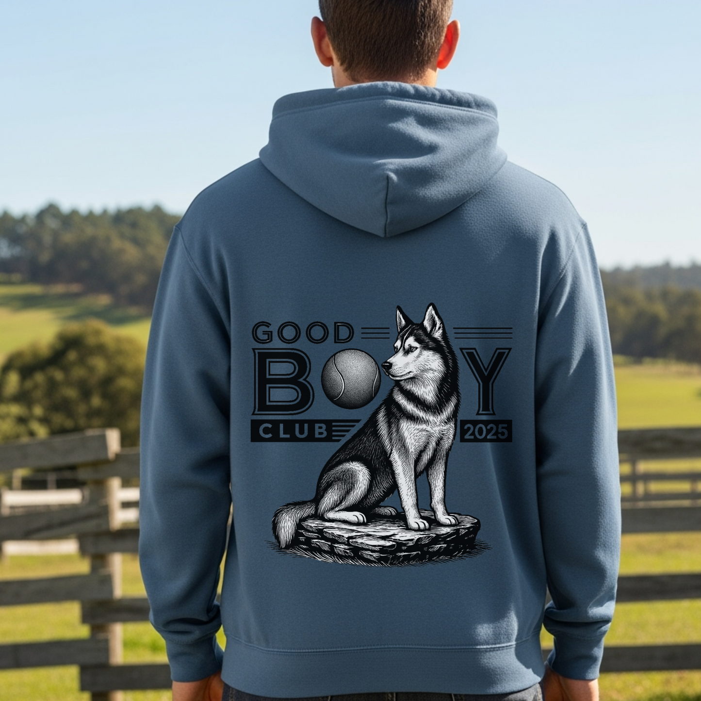Husky Hoodie for Dog Moms Dog Dads Pet Owners Good Boy Club Sweatshirt Dog Lover Gift
