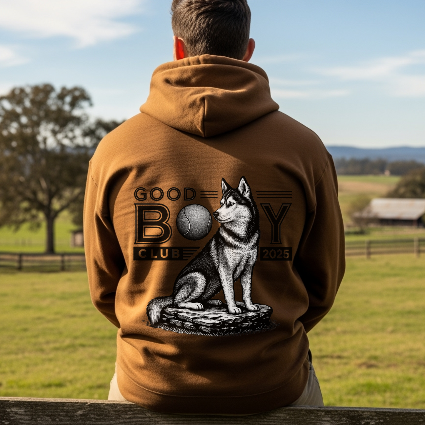 Husky Hoodie for Dog Moms Dog Dads Pet Owners Good Boy Club Sweatshirt Dog Lover Gift
