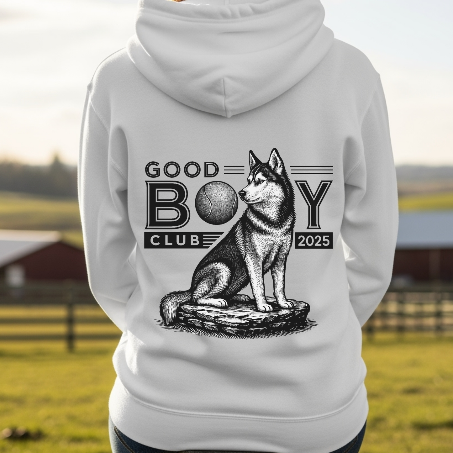 Husky Hoodie for Dog Moms Dog Dads Pet Owners Good Boy Club Sweatshirt Dog Lover Gift