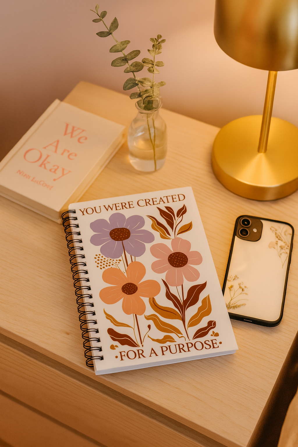 Inspirational Floral Writing Journal, Floral Journal Spiral, songwriter notebook, Christian Faith Notebook, Motivational Gift Diary