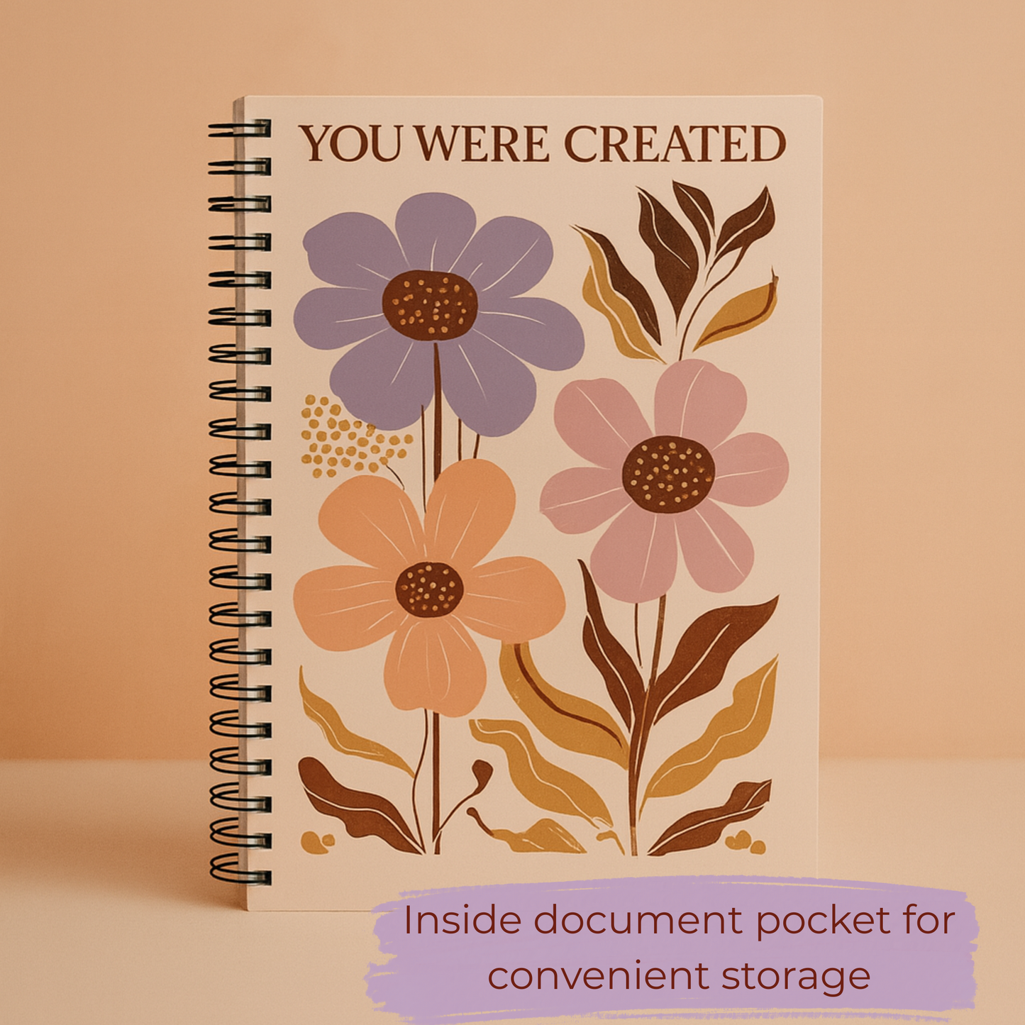 Inspirational Floral Writing Journal, Floral Journal Spiral, songwriter notebook, Christian Faith Notebook, Motivational Gift Diary