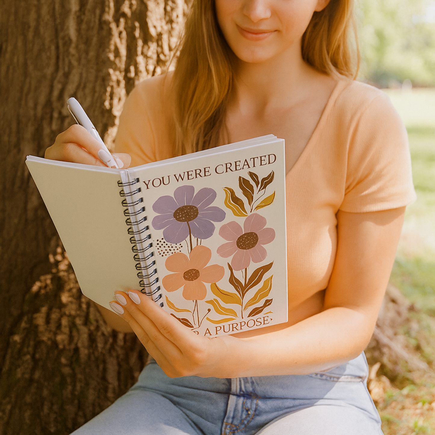 Inspirational Floral Writing Journal, Floral Journal Spiral, songwriter notebook, Christian Faith Notebook, Motivational Gift Diary