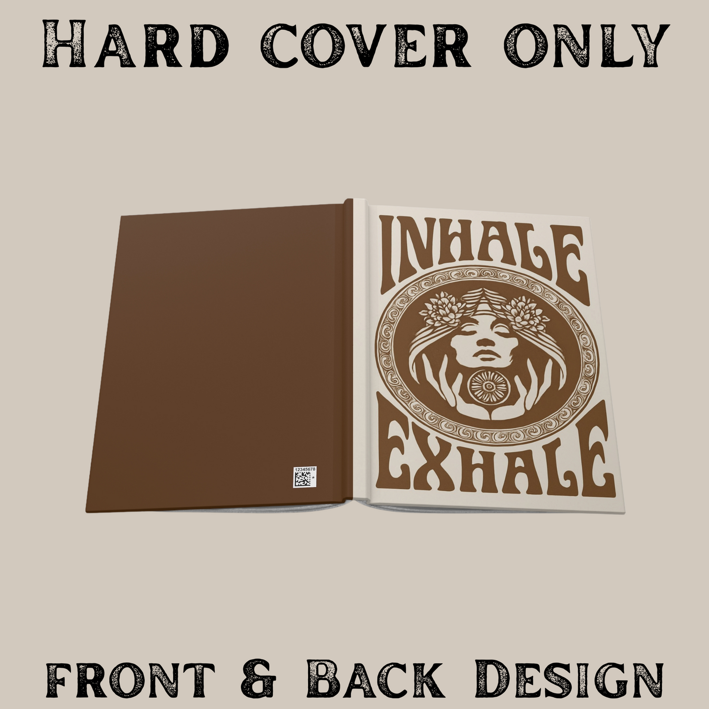 Journal Inhale Exhale Hardcover Boho Hippie Notebook Yoga Meditation Mindfulness Writing Journal Gift