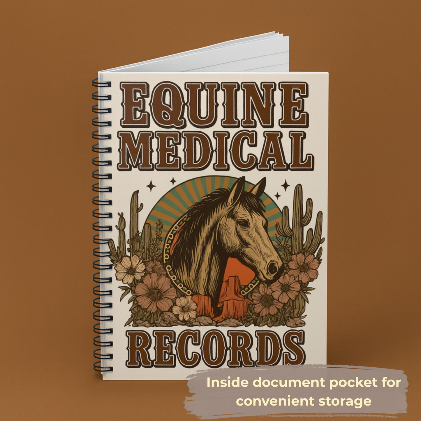 Journal Equine Medical Records Spiral Notebook Horse Health Log Vet Visit Vaccination Tracker Farrier Training Organizer
