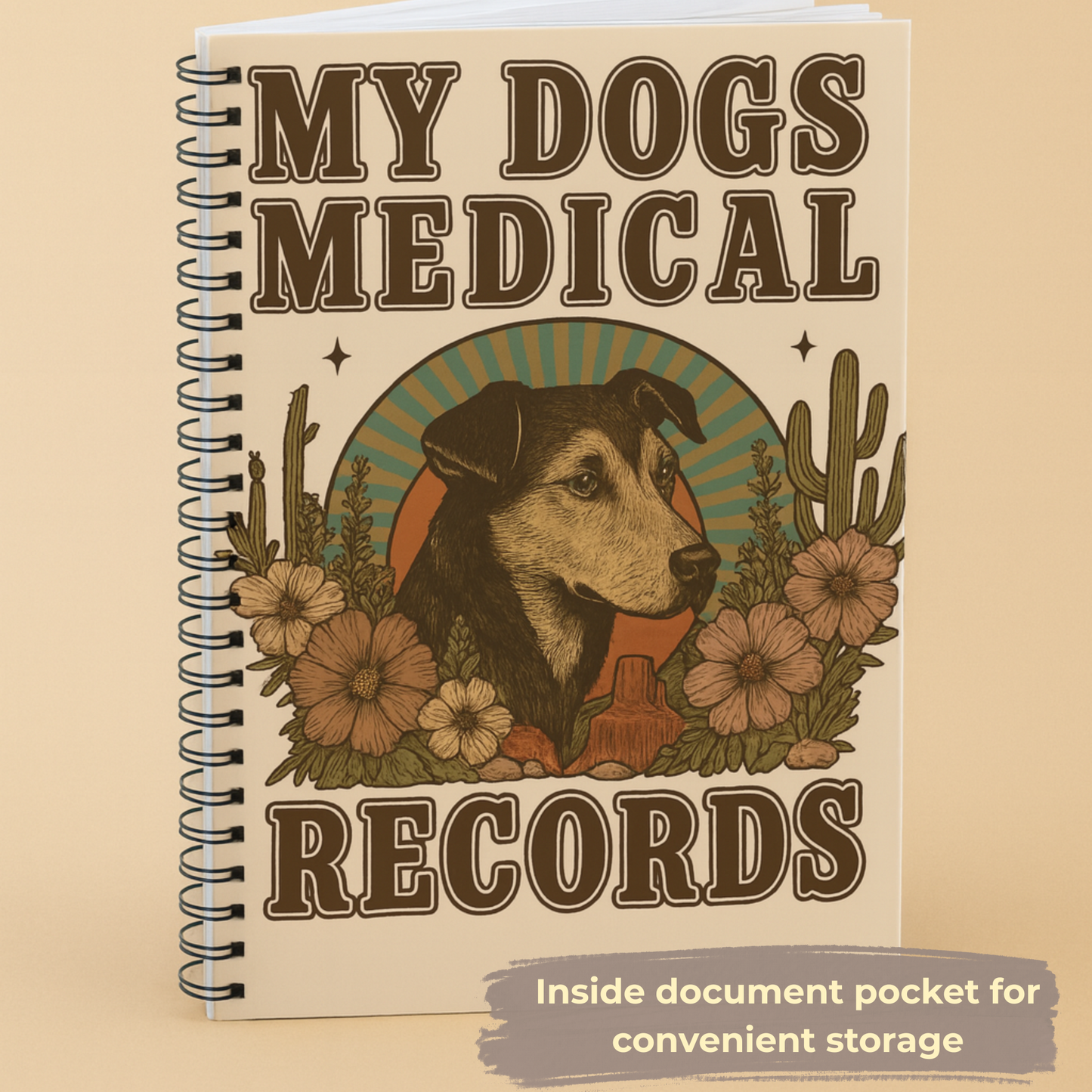 Journal Dog Medical Records Spiral Notebook Vet Visit Vaccination Tracker Puppy Health Log Training Care Organizer