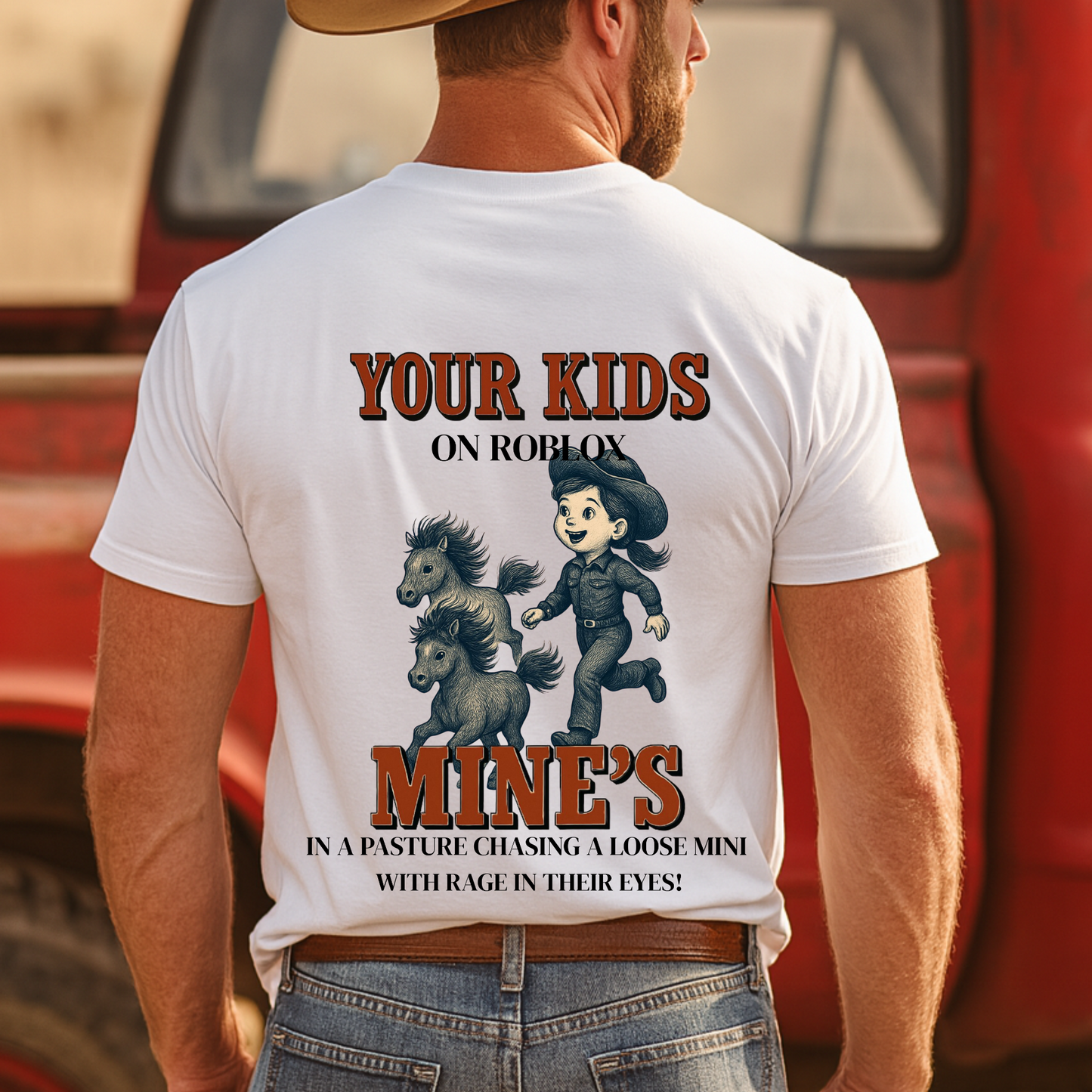 Back Printed- Funny Youth Rodeo Shirt Rodeo Kid T-Shirt Horseback Riding Barrel Racing Team Roping Steer Wrestling Western Rodeo Mom Dad Tee