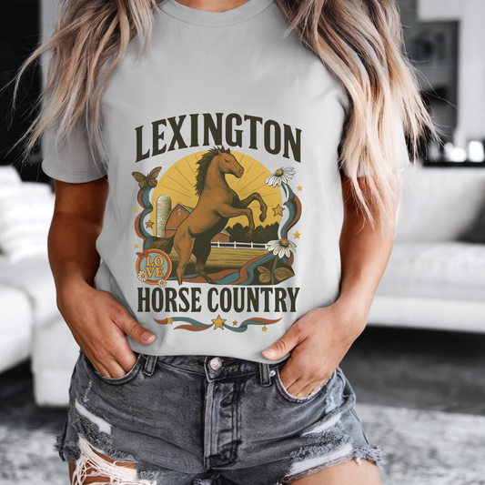 Lexington Kentucky Horse Country Tee, Funny Farm Life Shirt, Cowgirl Vintage Ranch Graphic, Equestrian T Shirt, Gift for Horse Girls Vintage Horse T-shirt, Western Apparel, Equestrian Gift, Country Music Weekend, Horse Lover's Tee