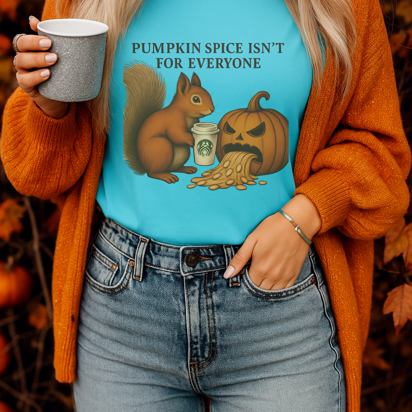 Funny Pumpkin Spice Shirt | PSL Humor Tee for Fall | “Pumpkin Spice Isn’t for Everyone” Shirt | Cute Squirrel Autumn T-Shirt