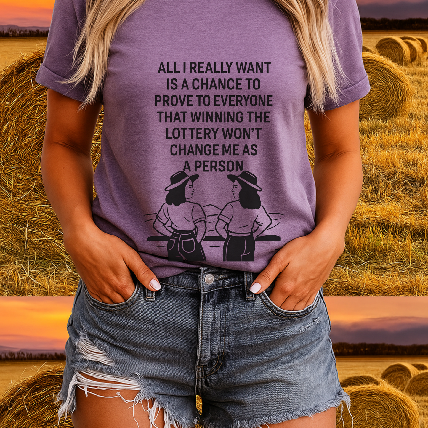 Funny Country Girl Shirt | “All I Want Is a Chance to Stay Humble... Rich” Tee | Sarcastic Gift for Women | Western Humor Shirt