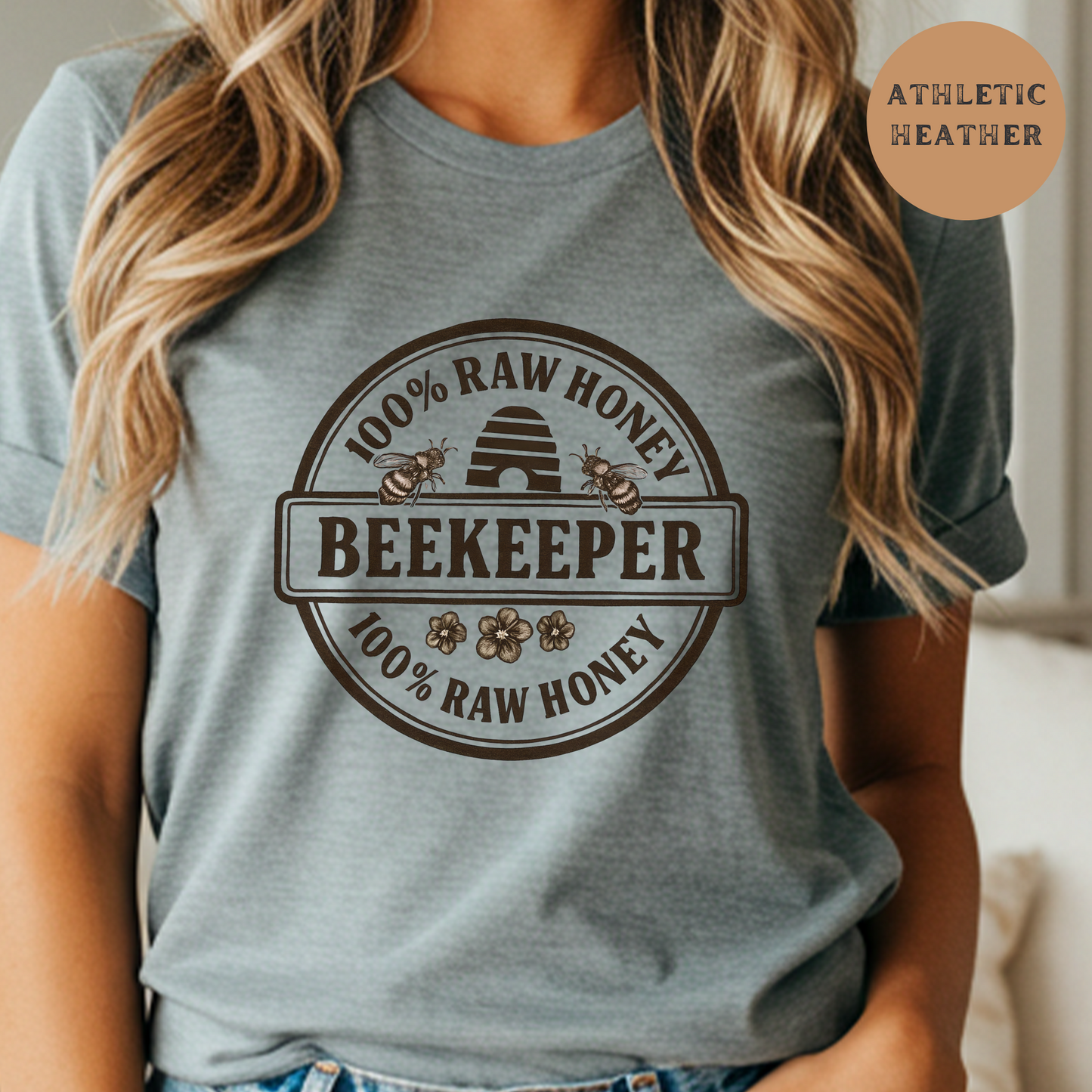 Rustic Beekeeper Shirt for Women, Men, Western Bee Lover Tee, Vintage Raw Honey Graphic, Farm Life T-Shirt, Apiary Gift Country Style