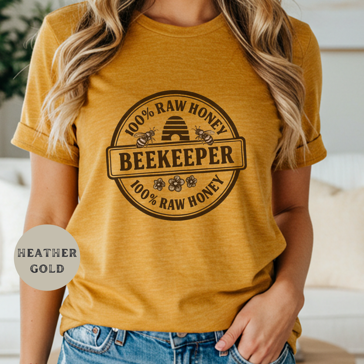 Rustic Beekeeper Shirt for Women, Men, Western Bee Lover Tee, Vintage Raw Honey Graphic, Farm Life T-Shirt, Apiary Gift Country Style
