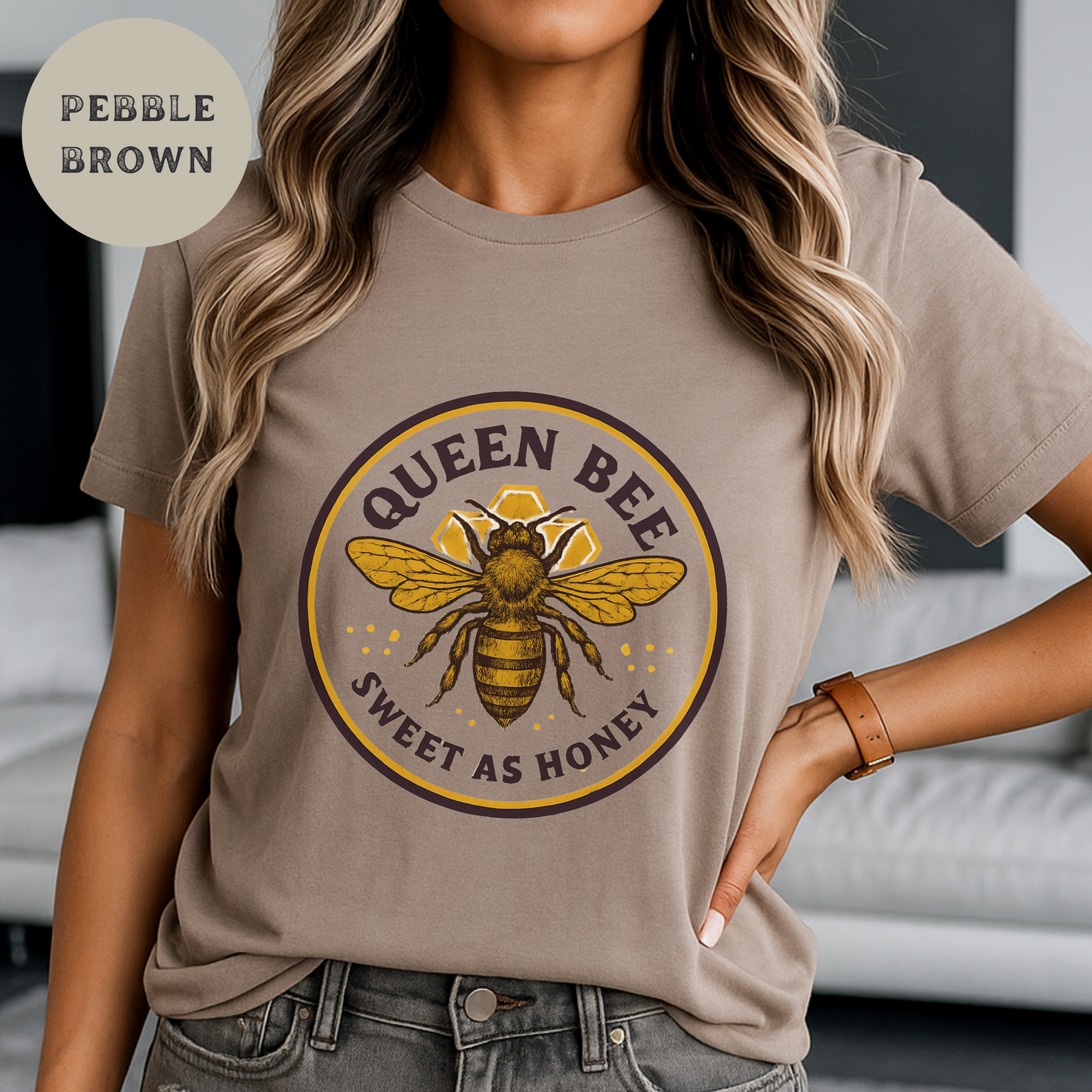 Queen Bee Shirt for Women Sweet as Honey Graphic Tee Rustic Farm Honeybee T-Shirt Beekeeper Gift Apiary Country Girl Western Top