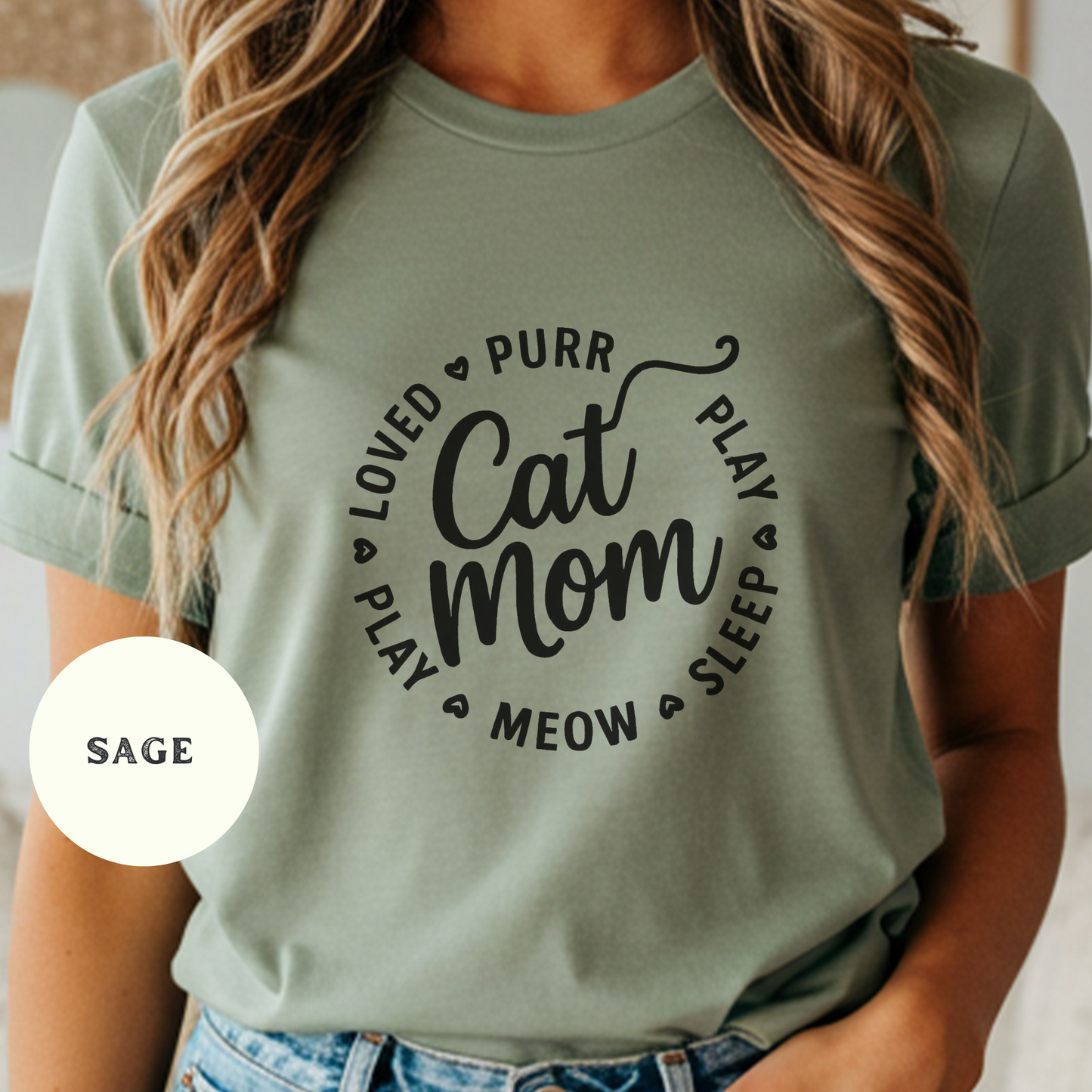 Cat Mom Shirt for Women Funny Pet Lover Tee Cute Kitty Graphic Cat Lady Gift T-Shirt Cozy Feline Owner Apparel Fur Mama Top