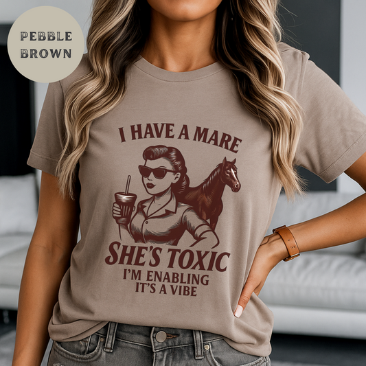Funny Horse Shirt for Women Cowgirls | Toxic Mare Tee | Western Horse Girl Graphic | Sarcastic Ranch Life Shirt | Vintage Cowgirl Humor