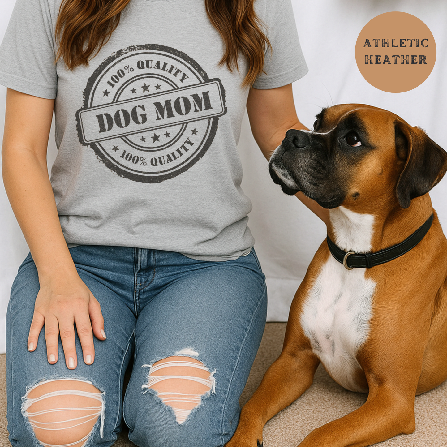 Dog Mom Shirt Funny Pet Lover Tee for Women Rustic Vintage Western Style Animal Graphic Tee Farm Life Gift for Dog Moms