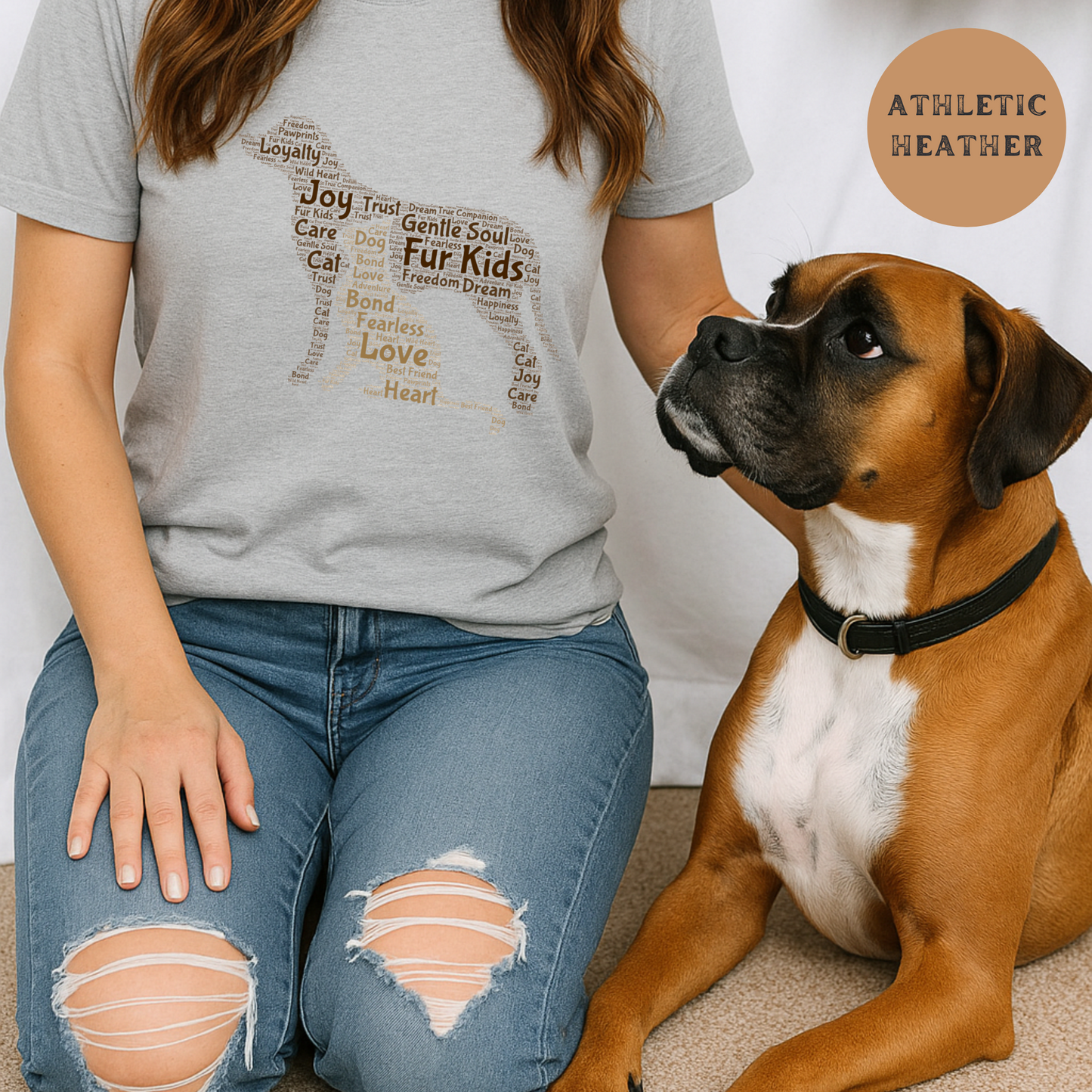 Fur Kids Dog Mom Shirt Gentle Soul Animal Lover Tee Pet Rescue Gift Rustic Country Style Cowgirl Graphic T-Shirt