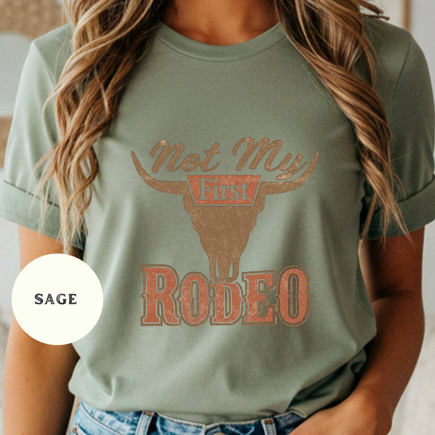 Not My First Rodeo Shirt Funny Western Cowgirl Tee Vintage Rustic Rodeo Graphic Country Humor T-Shirt Farm Life Style