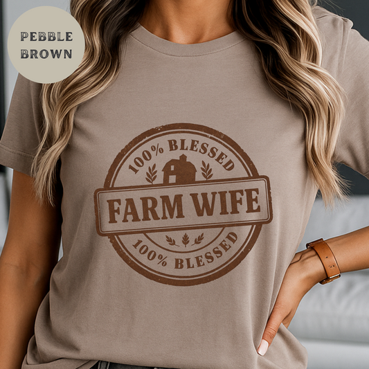 Farm Wife Shirt Vintage Western Tee Rustic Country Graphic Cowgirl Life Top Blessed Farm Mom Gift Homestead Pride Shirt