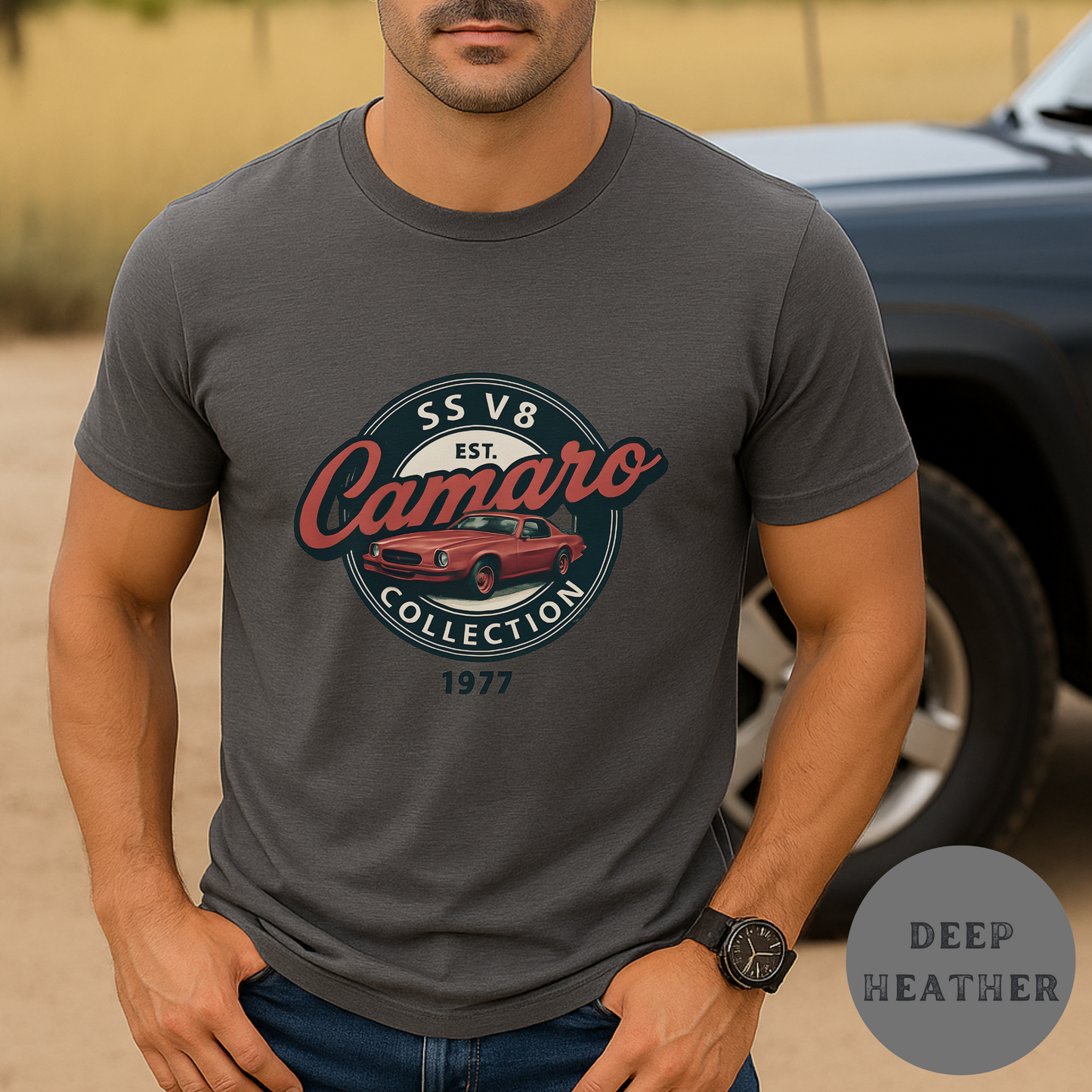 Vintage Camaro Shirt for Car Lovers Retro Muscle Car Tee 1977 SS V8 Classic Auto Gift Mens Garage T-Shirt Old School Racing Apparel