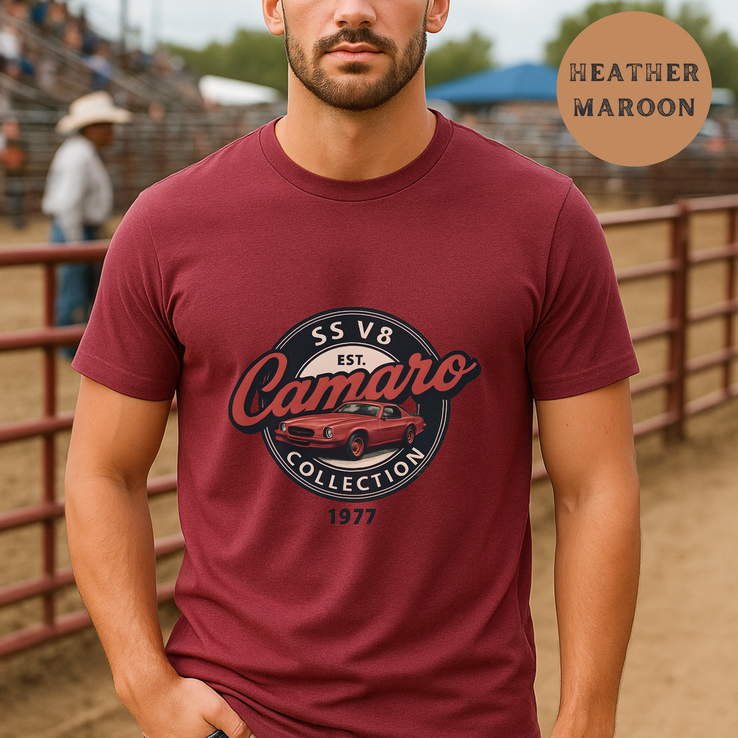 Vintage Camaro Shirt for Car Lovers Retro Muscle Car Tee 1977 SS V8 Classic Auto Gift Mens Garage T-Shirt Old School Racing Apparel