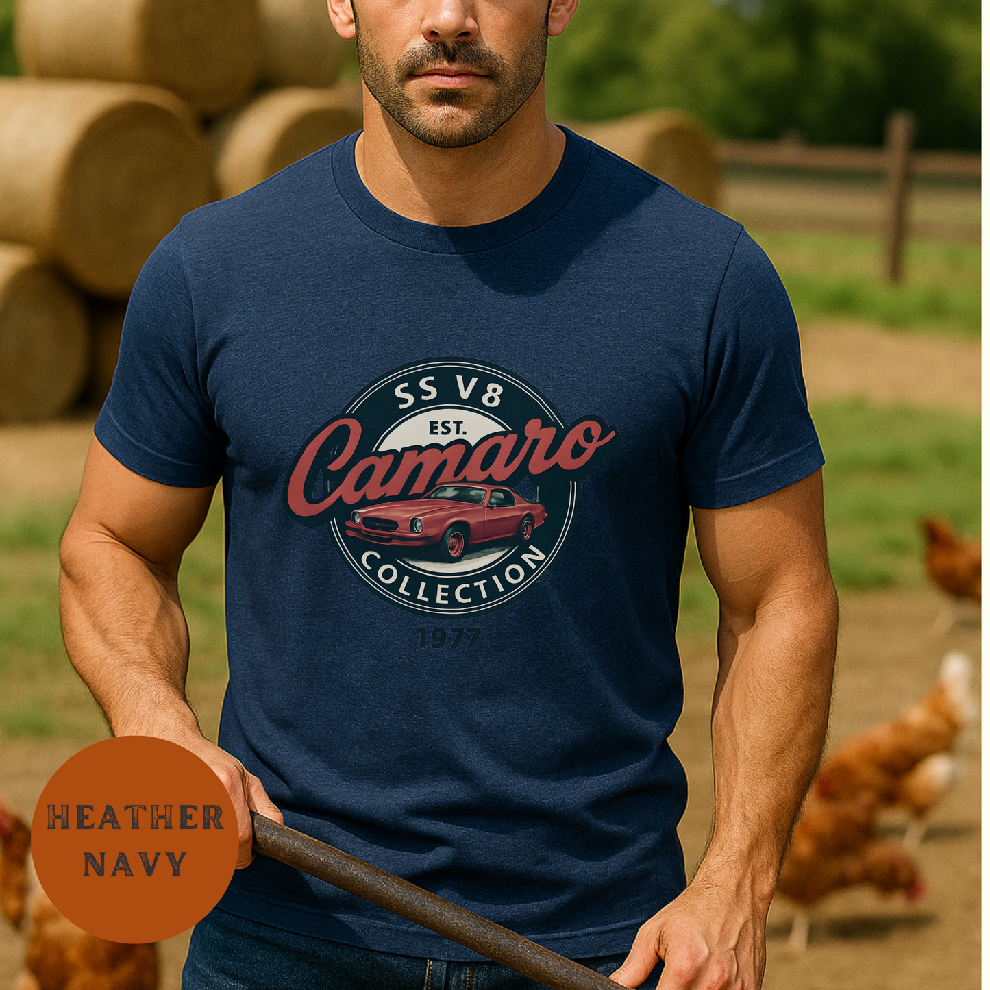 Vintage Camaro Shirt for Car Lovers Retro Muscle Car Tee 1977 SS V8 Classic Auto Gift Mens Garage T-Shirt Old School Racing Apparel