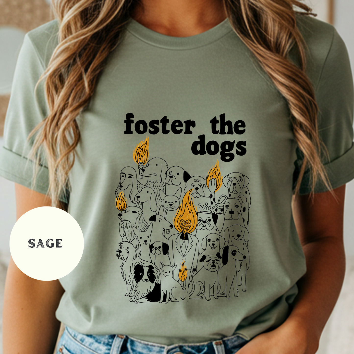 Foster the Dogs Shirt – Parody Band Album Cover Style Tee for Dog Rescue Lovers, Animal Adoption Humor, Foster Mom Gift