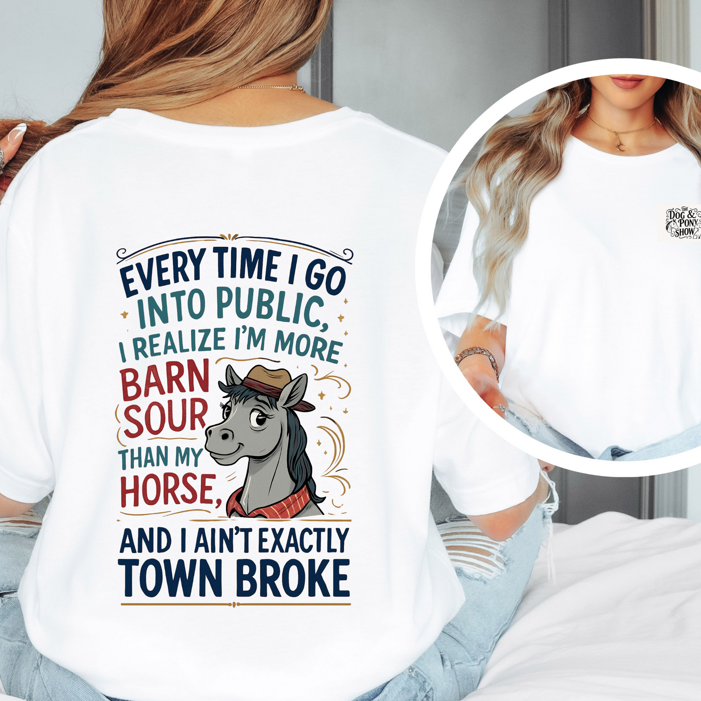Funny Western Horse Graphic Tee – Barn Sour Cowgirl Shirt – Rustic Ranch Life Humor T-Shirt for Farm Girls, Equestrian Lovers & Country Living