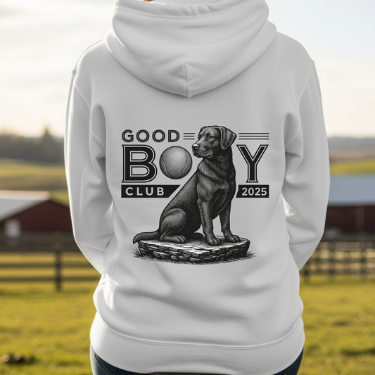 Chocolate Labrador Retriever Hoodie for Dog Moms Dog Dads Good Boy Club 2025 Funny Dog Lover Gift Sweatshirt