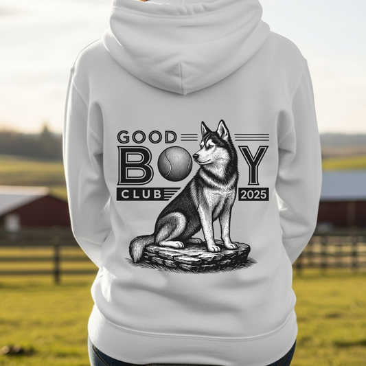 Husky Hoodie for Dog Moms Dog Dads Pet Owners Good Boy Club Sweatshirt Dog Lover Gift