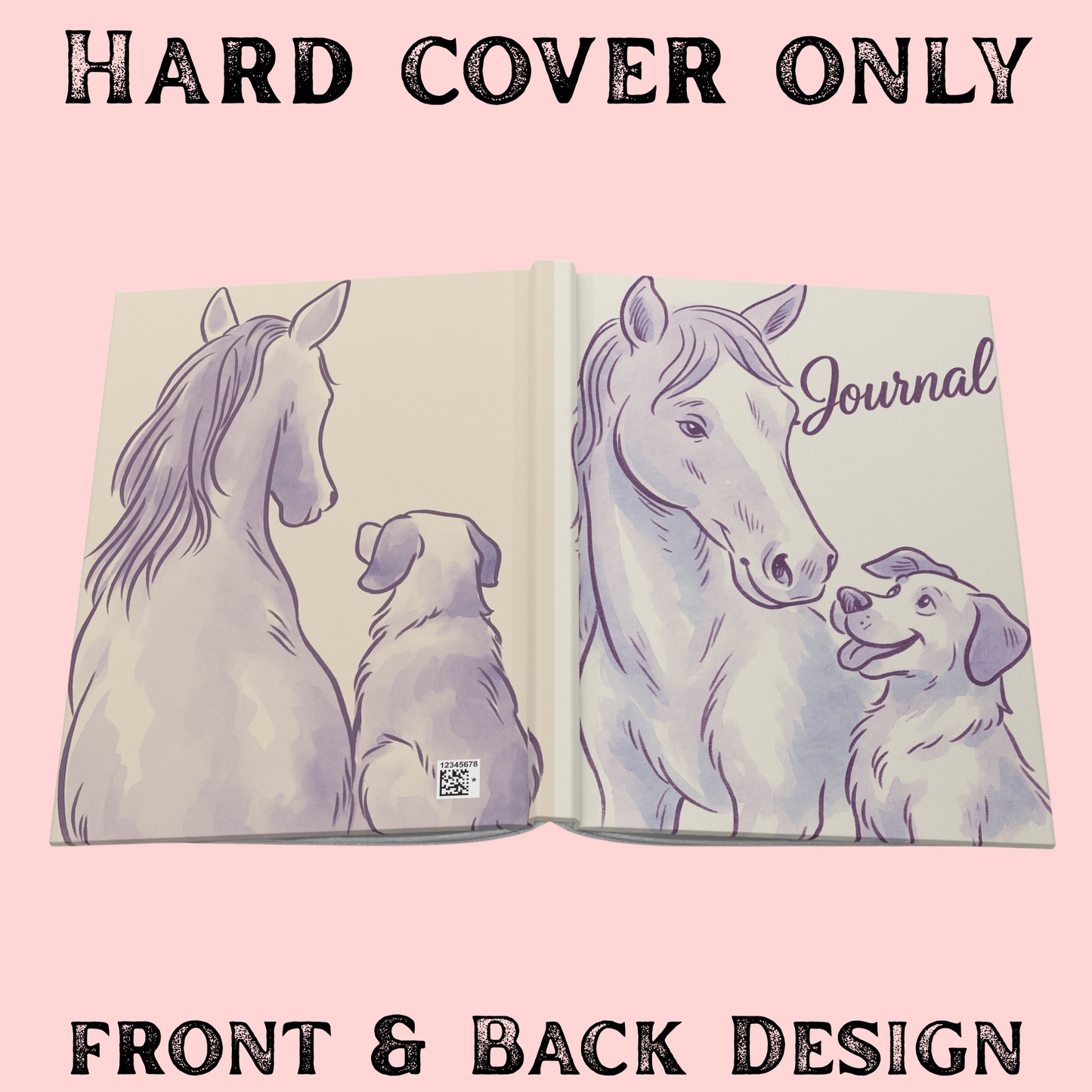 Horse and Dog Journal Hardcover Notebook with Horse and Dog Artwork Animal Lover Writing Journal Gift for Daily Notes