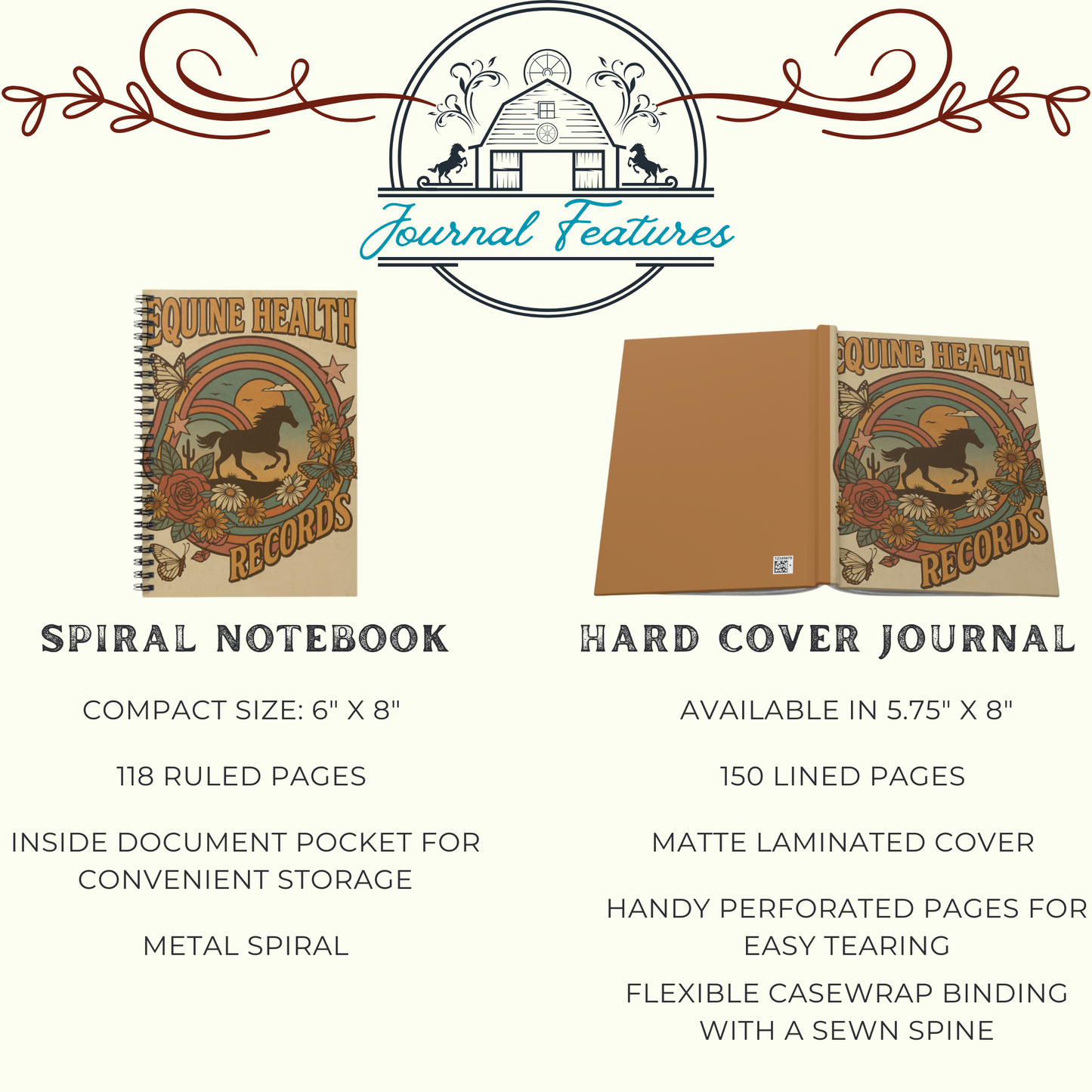 Equine Health Records Journal, Horse Health Logbook, Equestrian Record Keeping, Vet Care Notebook, Farrier & Vaccination Tracker, Ranch Horse Medical Journal